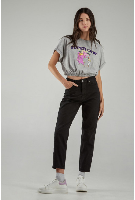 Camiseta manga sisa estampado de La Vaca y El Pollito.