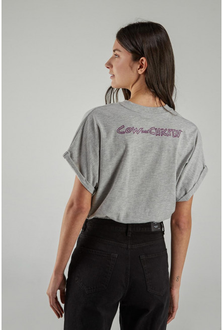 Camiseta manga sisa estampado de La Vaca y El Pollito.
