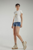 Short denim tiro medio