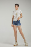 Short denim tiro medio
