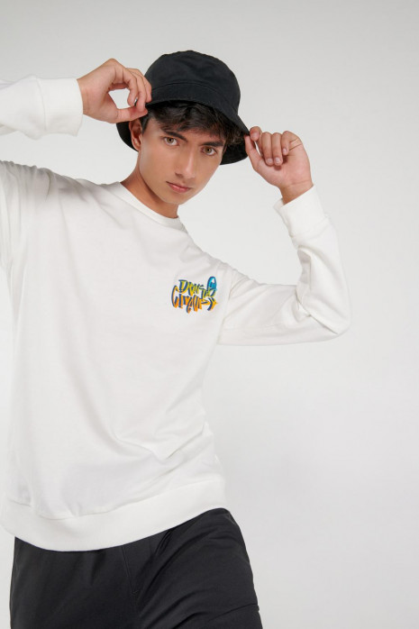 Buzo cuello redondo estampado.