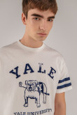 Camiseta, con estampado en frente y mangas, de Yale.