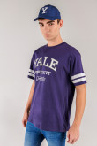 Camiseta, con estampado en frente y mangas, de Yale