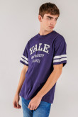Camiseta, con estampado en frente y mangas, de Yale