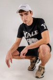 Camiseta, con estampado en frente y manga, de Yale