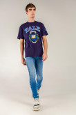 Camiseta, con estampado en frente y manga, de Yale