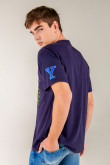 Camiseta, con estampado en frente y manga, de Yale