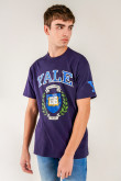 Camiseta, con estampado en frente y manga, de Yale