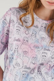 Camiseta tie dye, con tela estampada de Barbie
