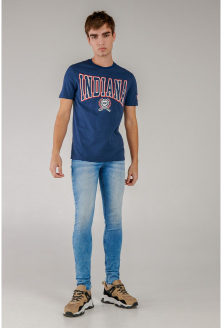 camiseta básica manga corta estampada.