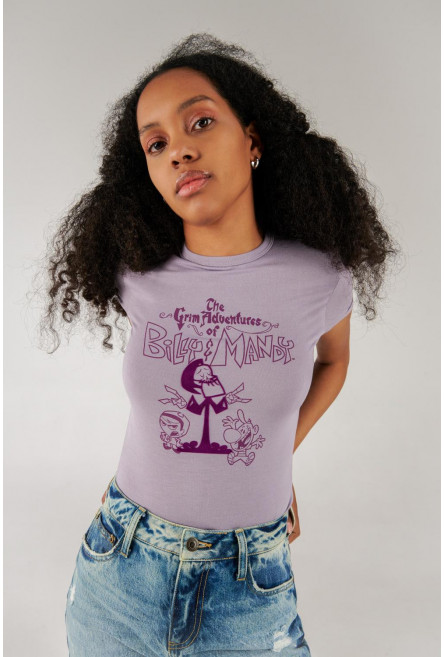 Camiseta manga corta estampado de Billy y Mandy,