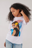 Camiseta, manga corta, con estampado en frente.