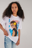 Camiseta, manga corta, con estampado en frente.