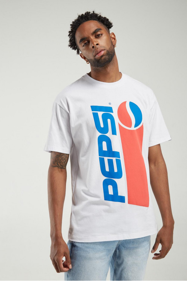 Camiseta manga corta, estampada de Pepsi en frente y espalda