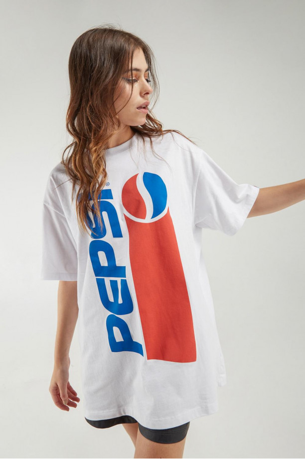 Camiseta manga corta, estampada de Pepsi en frente y espalda