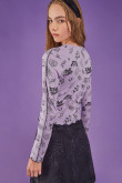 Camiseta, manga larga, con tela estampada