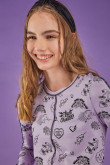 Camiseta, manga larga, con tela estampada