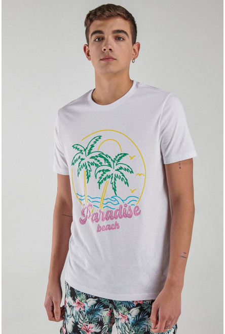 Camiseta manga corta estampada.