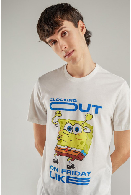 Camiseta manga corta estampado de Bob Esponja