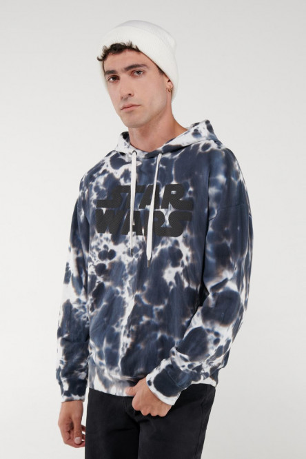 Buzo tie dye con capota, estampado de STARWARS.