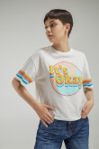 Camiseta básica manga corta estampada.