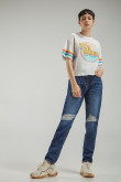 Camiseta básica manga corta estampada.