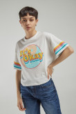 Camiseta básica manga corta estampada.