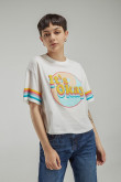 Camiseta básica manga corta estampada.