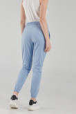 Pantalon jogger, unicolor, con bolsillos en costado
