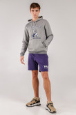Buzo con capota, con estampado en frente y manga, de Yale