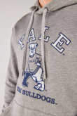 Buzo con capota, con estampado en frente y manga, de Yale