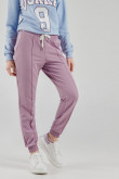 Pantalon jogger, unicolor, con bolsillos en costado