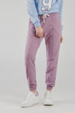 Pantalon jogger, unicolor, con bolsillos en costado