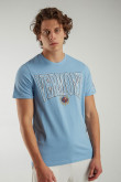 Camiseta College manga corta estampada.