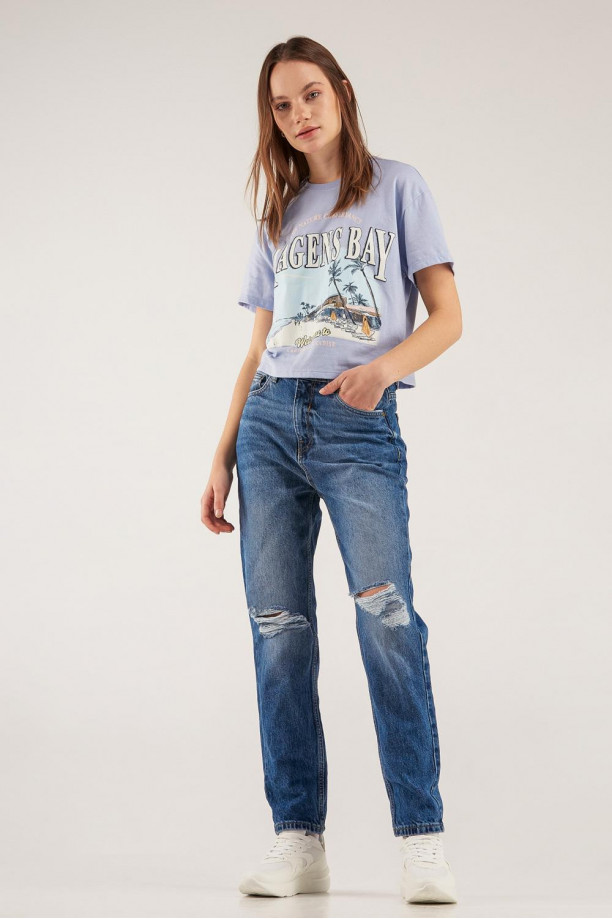 Camiseta manga corta, con estampado en frente.