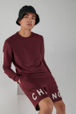 Bermuda loungewear con estampado en frente inferior, con bolsillo posterior