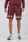 Bermuda loungewear con estampado en frente inferior, con bolsillo posterior