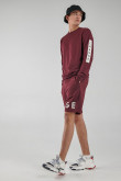 Bermuda loungewear con estampado en frente inferior, con bolsillo posterior
