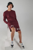 Bermuda loungewear con estampado en frente inferior, con bolsillo posterior