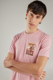 Camiseta básica manga corta estampada.