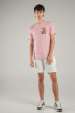 Camiseta básica manga corta estampada.