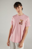 Camiseta básica manga corta estampada.