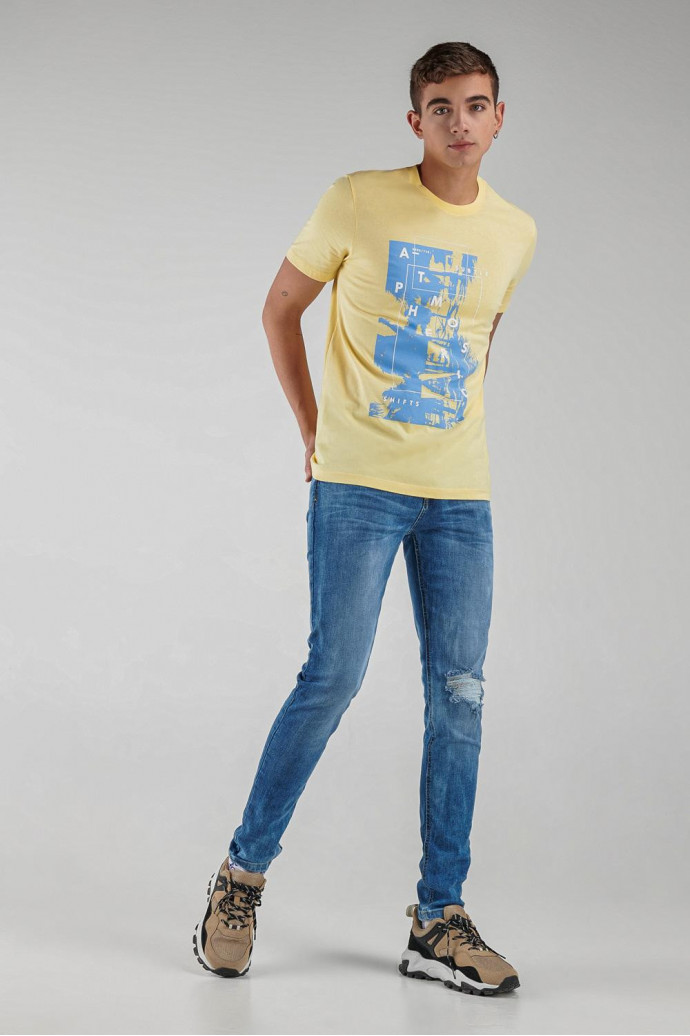 Camiseta básica manga corta estampada