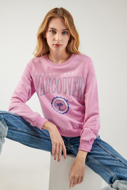 Buzo cuello redondo, con estampado