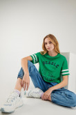 Camiseta, con frente y mangas estampadas de Snoopy.
