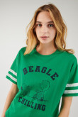 Camiseta, con frente y mangas estampadas de Snoopy.