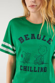 Camiseta, con frente y mangas estampadas de Snoopy.