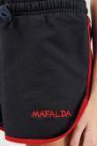 Short con bolsillos, con bordado en frente de Mafalda