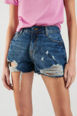 Short denim tiro alto