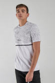 Camiseta estampada, cuello redondo, manga corta